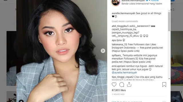 Aurel Hermansyah ubah warna rambut (https://www.instagram.com/p/Buz0dPjHTVk/)