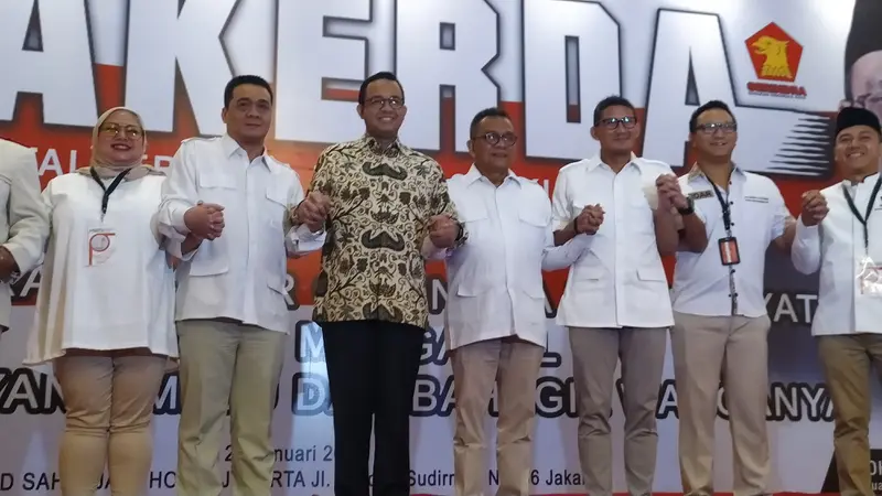 Anies Baswedan menghadiri Rakerda Gerindra