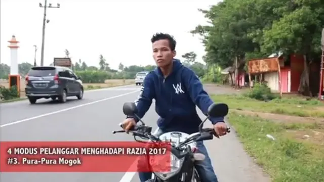 Modus pengendara sepeda motor saat ada razia