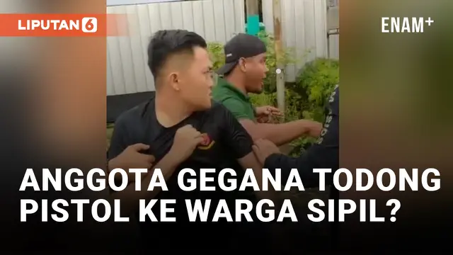 Viral! Pria Berkaus Polisi Todongkan Pistol ke Warga Lampung