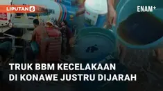 Beredar video viral terkait kecelakaan truk BBM di Kabupaten Konawe, Sulawesi Tenggara. Kecelakaan tersebut terjadi pada Jumat (29/9/2023)