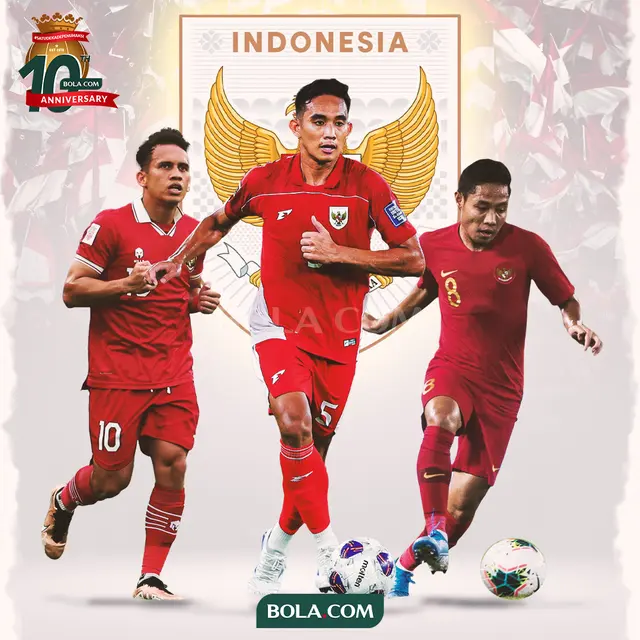 Artikel 10 tahun Bola.com - Egy Maulana Vikri, Rizky Ridho, Evan Dimas