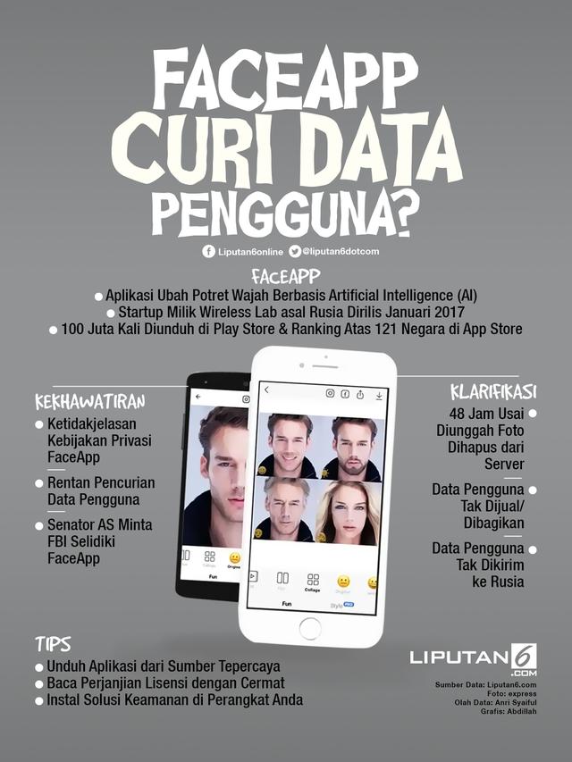 Headline Heboh Aplikasi Faceapp Platform Asal Rusia Yang Curi Data Pengguna Tekno Liputan6 Com