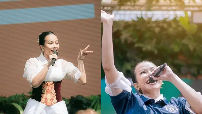 Akhirnya Luluh, Begini Gaya Yura Yunita Jadi Yura Yunited Saat Manggung Pakai Jersey Manchester United