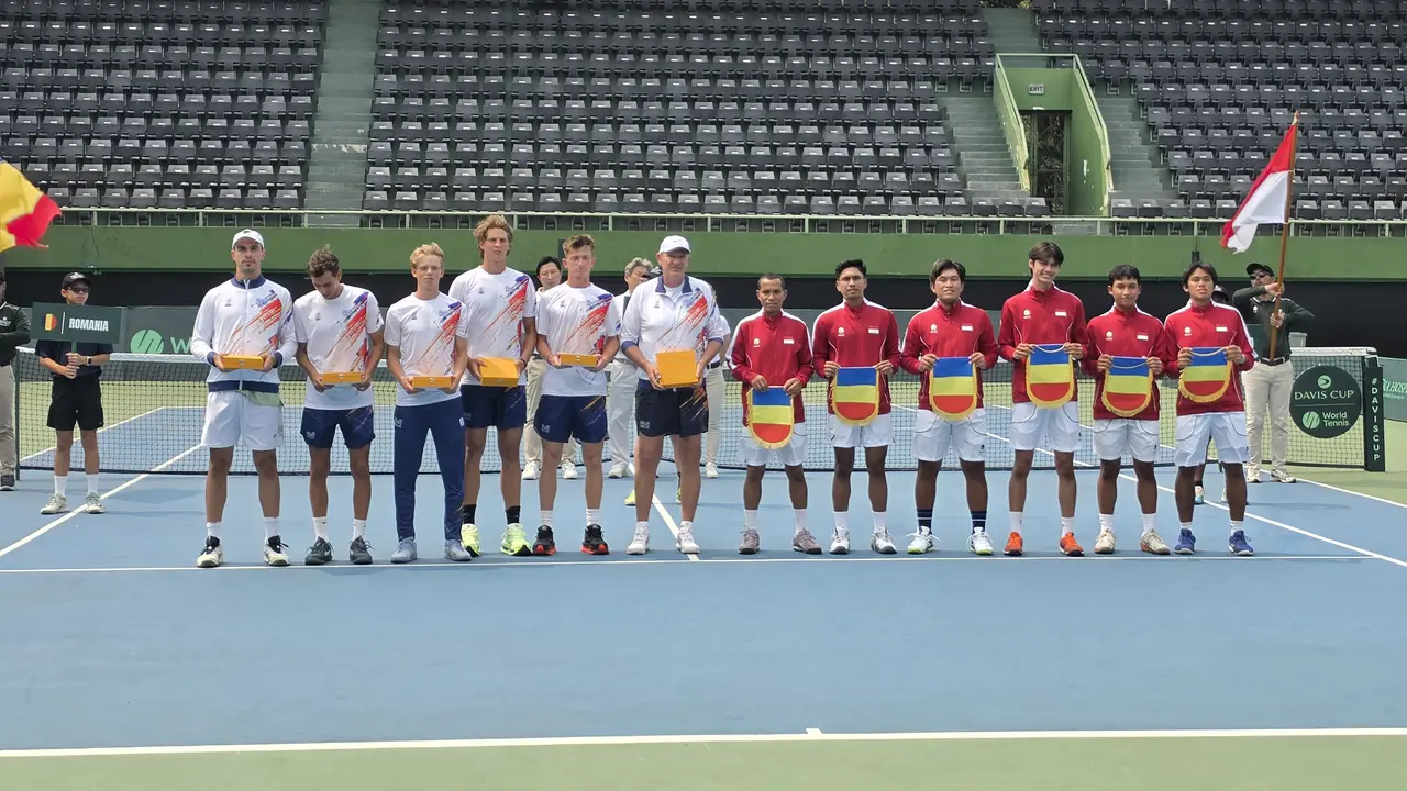 Duel Piala Davis Indonesia vs Rumania di GBK