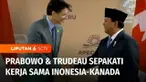 Presiden Prabowo Subianto melakukan pertemuan bilateral dengan Perdana Menteri Kanada, Justin Trudeau di sela KTT APEC. Dalam pertemuan ini, keduanya berkomitmen meningkatkan kerja sama di sektor strategis.