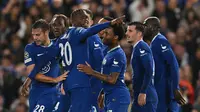 Selebrasi pemain Chelsea saat menang atas Zagreb di Liga Champions