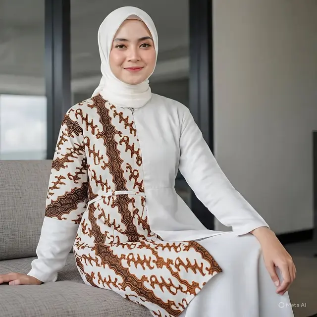 Ilustrasi Gamis potongan Empire Waist (Created by Meta AI)
