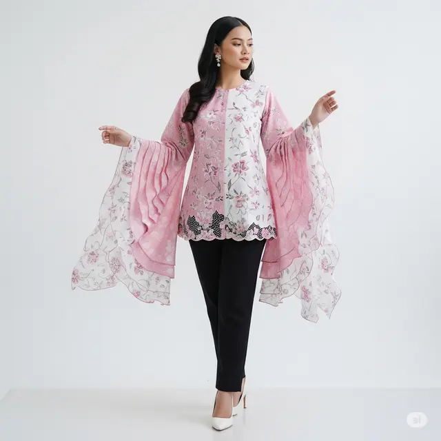 Model Atasan Batik Lengan Drape Anggun Terbaru 2025.