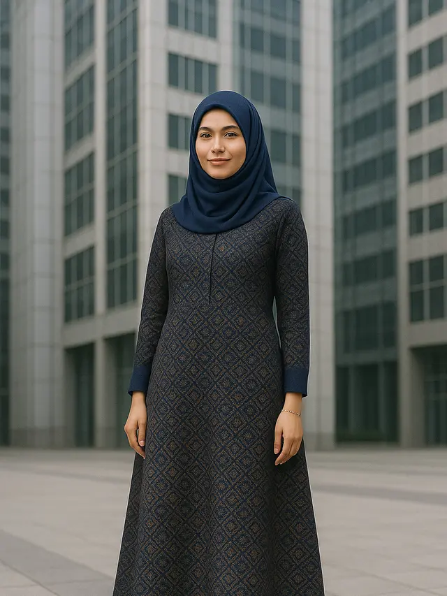 Gamis Batik Kantor Modern (Foto: ChatGPT)