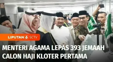 Menteri Agama, Yaqut Cholil Qoumas bersama Kedutaan Arab Saudi melepas ratusan jemaah calon haji kloter pertama di Terminal Internasional Bandara Soekarno-Hatta. Dalam ibadah haji tahun ini, jemaah lebih cepat melakukan pemeriksaan dokumen keimigrasi...