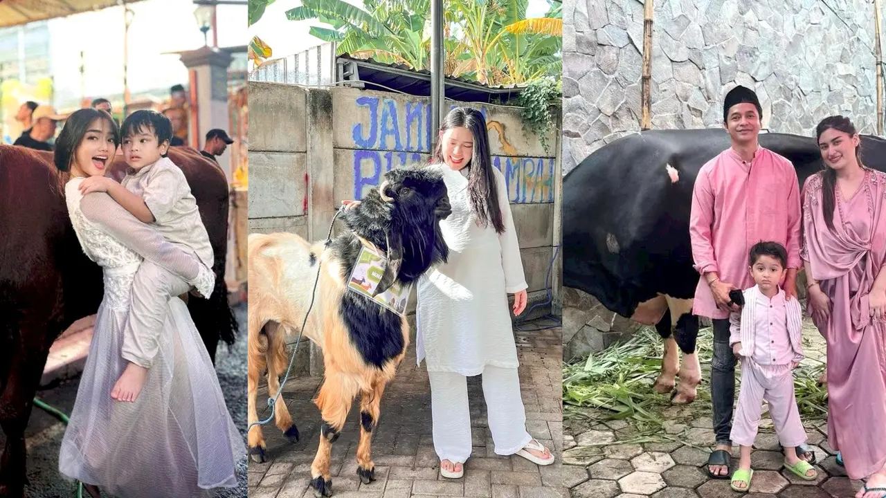 8 Gaya Seleb Bareng Hewan Kurbannya di Idul Adha 2024, dari Fuji An hingga Vicky Shu