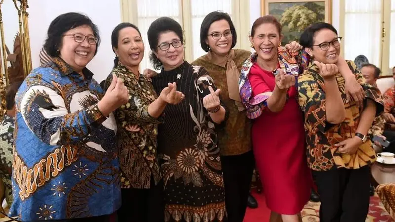 Susi Pudjiastuti, Nila F Moeloek, Rini Soemarno, Retno Marsudi, Sri Mulyani