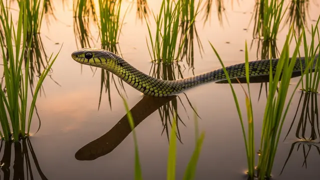 Ular Padi (Xenochrophis piscator)