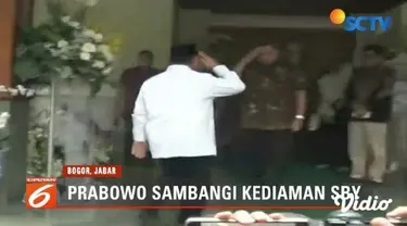 Takziah ke rumah Susilo Bambang Yudhoyono, Prabowo Subianto minta maaf tak bisa hadiri pemakaman almarhum Ani Yudhoyono.