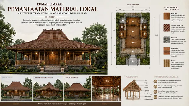 Rumah Limasan dengan Pemanfaatan Material Lokal