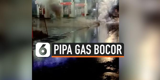 VIDEO: Diduga Pipa Gas Bocor di Depan SPBU Karyawan Panik