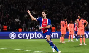 Selebrasi PSG saat kalahkan Barcelona di Liga Champions (AFP)