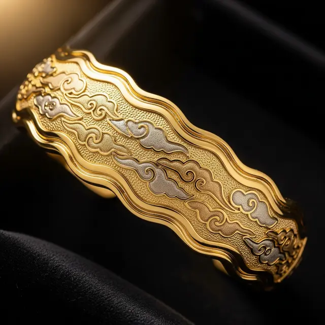 Gelang Emas dengan Motif Ukiran Etnik yang Timeless