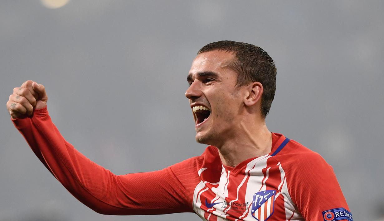Antoine Griezmann menorehkan 19 gol untuk Club Atletico de Madrid dan menempati posisi keenam daftar top scorer La Liga Santander 2017-2018. (AFP/Philippe Desmazes)
