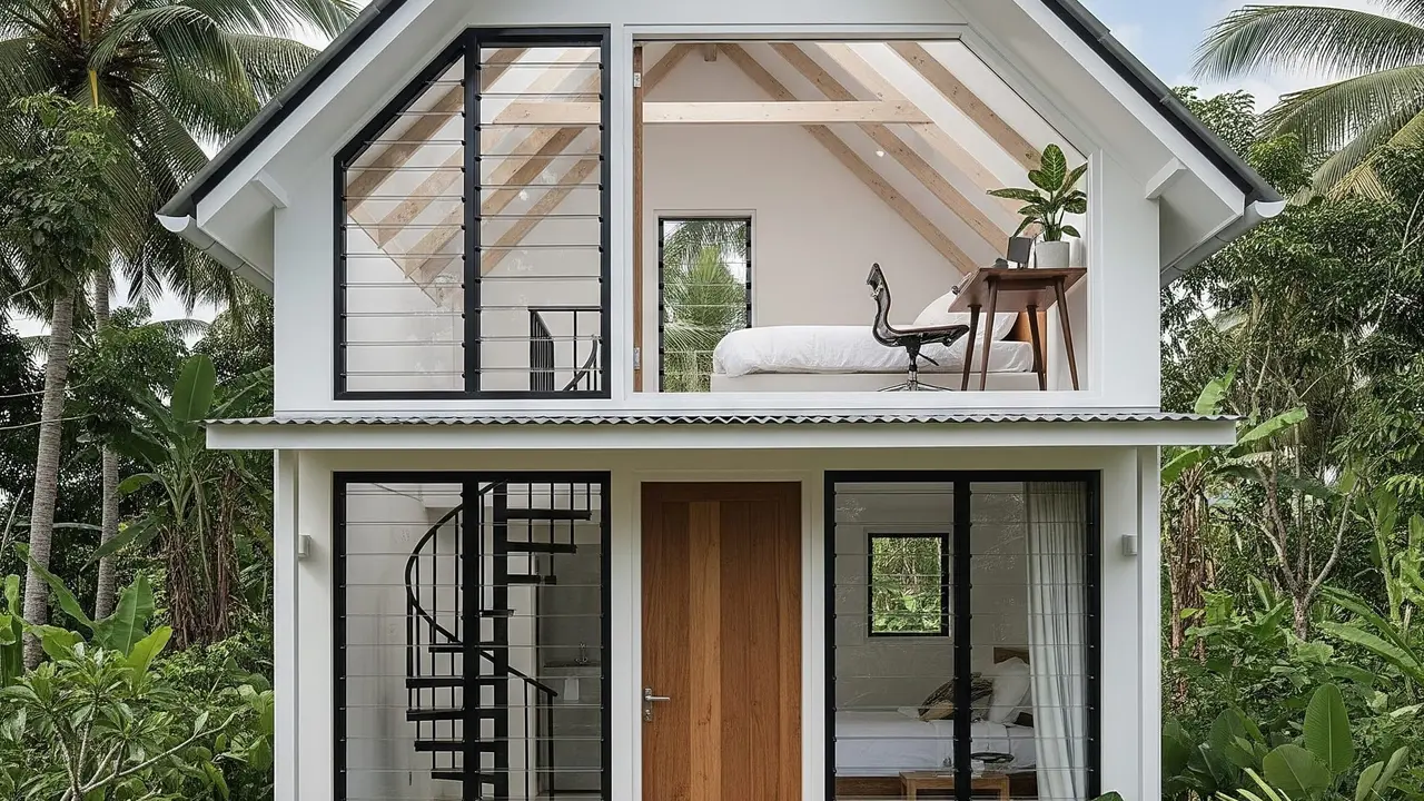 Rumah 4x4 Sederhana 2 Lantai Konsep Loft