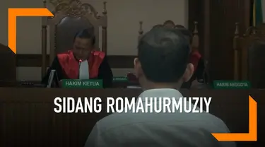 Jaksa KPK membacakan dakwaan dalam sidang Romahurmuziy. Romy diduga menerima suap Rp325 juta dalam kasus suap jual beli jabatan.