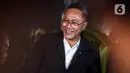 Dalam pertemuan tersebut Ketua Umum Partai Golkar Airlangga dan Ketua Umum PAN Zulkifli Hasan mengatakan KIB tidak mencampuri urusan PPP dalam mengusung capres. (Liputan6.com/Johan Tallo)