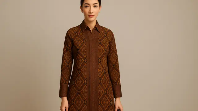 7 Model Kemeja Batik Brokat Cokelat untuk Gaya Formal Minimalis, Elegan dan Anggun Sepanjang Hari