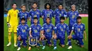 Starting XI pemain Timnas Jepang U-20 saat melawan Senegal pada laga pertama Grup C Piala Dunia U-20 2023 di Estadio Unico Diego Armando Maradona stadium in La Plata, Argentina, on May 21, 2023. (AFP/Luis Robayo)