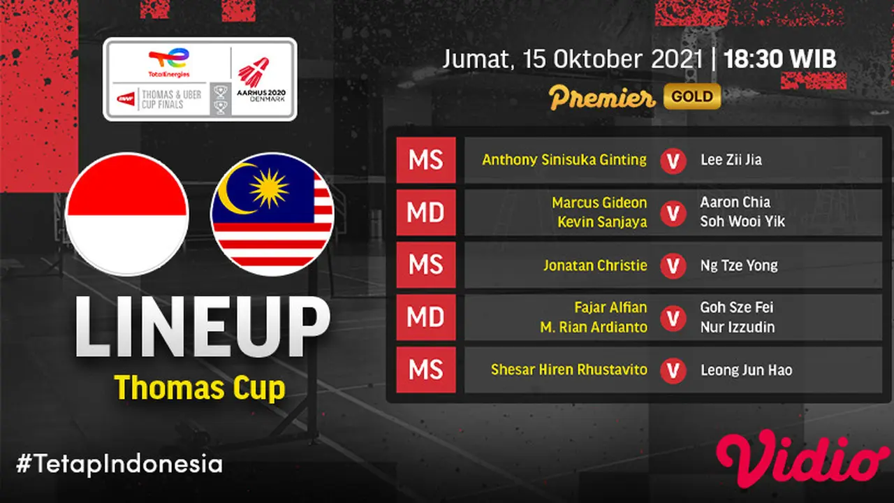 Piala Thomas - Indonesia Vs Malaysia
