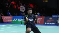 Tunggal putra Indonesia Tommy Sugiarto melangkah ke final Denmark Open Super Series Premier 2015. (Liputan6.com/Humas PP PBSI)