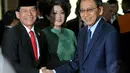 Turut hadir Wakil Presiden RI Boediono memberi ucapan selamat kepada Rizal Djalil di Jakarta, Senin (28/4/14). (Liputan6.co/Johan Tallo)