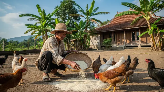Pakan Ayam Murah dari Bahan Alami Model Nasi Bekas yang Masih Layak Pakai