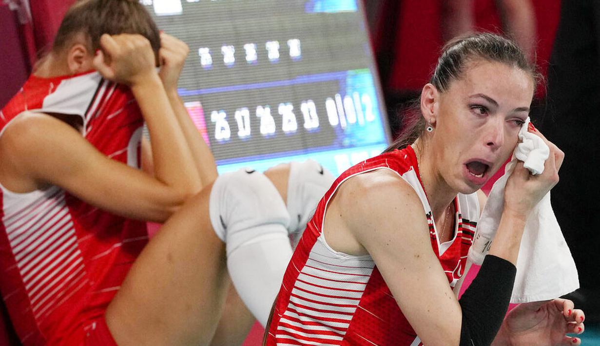 Namun sayang, di laga ini tim Korea Selatan tampil spartan dan memaksa Turki menyerah dengan skor 3-2 (17-25, 25-17, 28-26, 18-25,15-13). (Foto: AP/Frank Augstein)