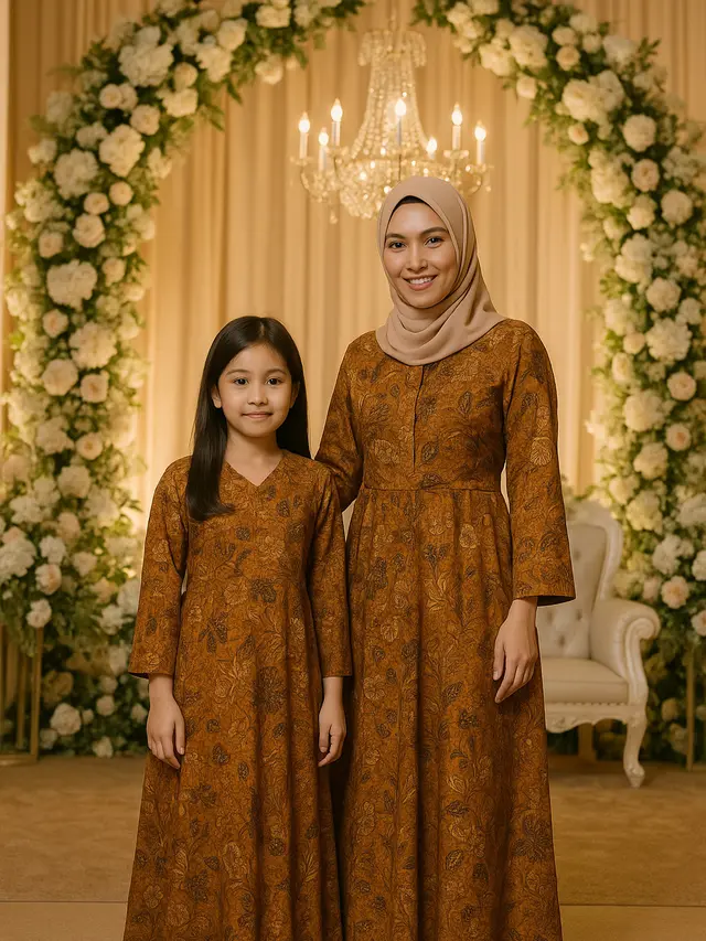 Batik Sarimbit Ibu Anak untuk Kondangan