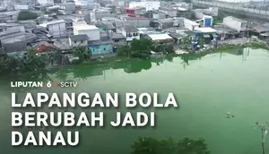 Lapangan Bola Berubah Jadi Danau