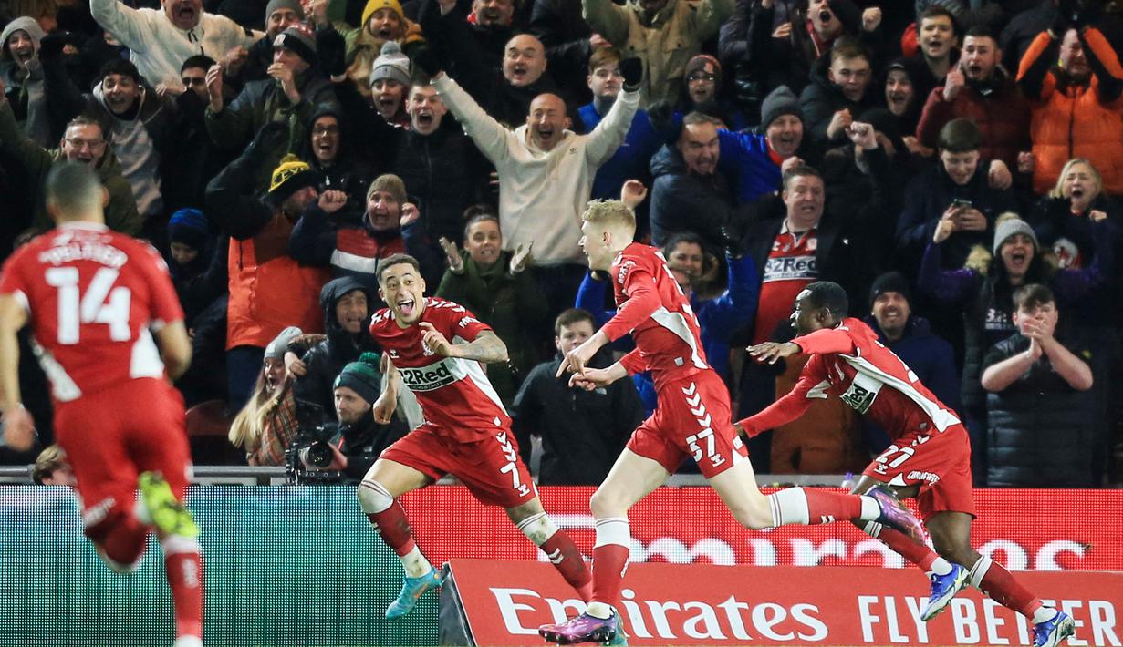 Tottenham Hotspur harus menelan pil pahit usai tersingkir dari Piala FA setelah dikalahkan klub divisi Championship, Middlesbrough. (AFP/Lindsey Parnaby)