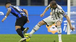 Inter Milan sukses melaju ke final Coppa Italia 2022/2023. La Beneamata mendepak Juventus setelah menang 1-0 pada leg kedua. (AP Photo/Luca Bruno)