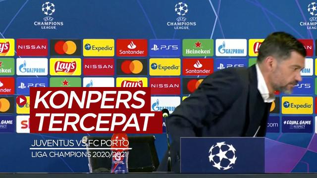 Berita video momen Pelatih FC Porto, Sergio Conceicao, menjalani konferensi pers tercepat yang mungkin ia pernah alami sepanjang karier, setelah timnya menyingkirkan Juventus dari Liga Champions 2020/2021.