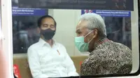 Ganjar usai mendampingi Presiden Joko Widodo saat mencoba KRL Jogja-Solo.