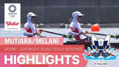 Berita video melihat perjuangan duo atlet putri dayung Indonesia, Mutiara Rahma Putri dan Melani Putri, di babak repachage Olimpiade Tokyo 2020, Minggu (25/7/2021) pagi hari WIB.
