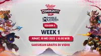 Live Streaming Mobile Legends Bang-bang Vidio Community Cup Season 4 Week 1 Jumat, 19 Mei
