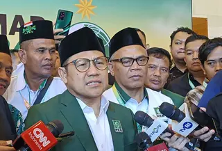 Ketua Umum Partai Kebangkitan Bangsa atau Ketum PKB Muhaimin Iskandar alias Cak Imin mengungkapkan alasan Presiden terpilih Prabowo Subianto batal hadir ke acara Muktamar PKB. (Merdeka.com)