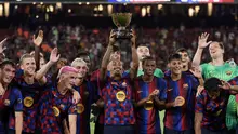 Barcelona menutup rangkaian pramusim 2026/2027 dengan kemenangan 2-1 atas Al Ahly dalam ajang Joan Gamper Trophy di Spotify Camp Nou, Kamis (20/8/2026) dini hari WIB. (Lluis GENE / AFP)