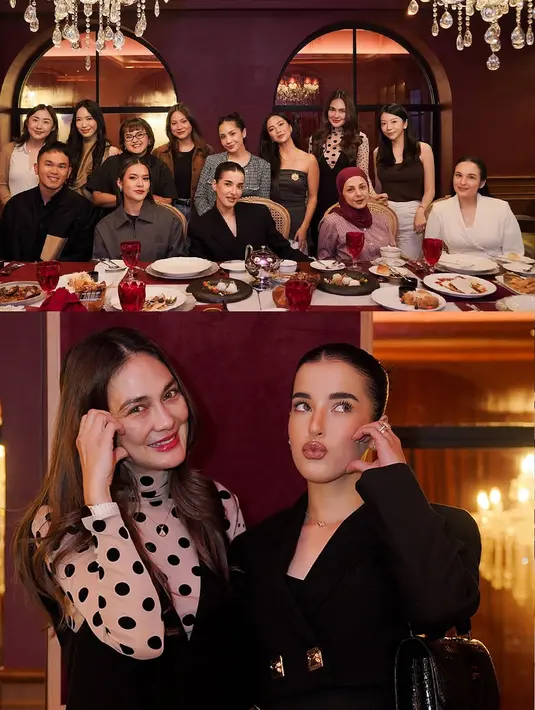 Luna Maya, founder Nama Beauty, terlihat modis dengan turtleneck polkadot dan overall pants hitam [@lunamaya]