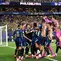 Selebrasi pemain Manchester United Matheus Cunha saat Brasil melawan Haiti di Piala Dunia 2026  (AFP)