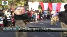 Mulai dari tokoh nasional yang "ikut" lomba balap karung, hingga arak-arakan bendera raksasa meriahkan HUT RI ke-72.