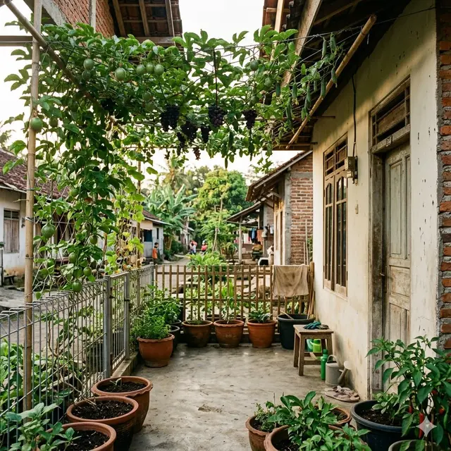 Inspirasi Edible Garden Buah Mini di Teras Rumah Kampung