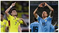Dua raksasa Amerika Selatan, Argentina dan Brasil kompak kalah dari lawan-lawannya pada laga lanjutan Kualifikasi Piala Dunia 2026 Zona Conmebol, Jumat (17/11/2023) pagi WIB. Argentina yang dperkuat Lionel Messi dan berstatus pemuncak klasemen sementara menyerah 0-2 dari tamunya Uruguay. Sementara Brasil yang bertandang ke markas Kolombia keok 1-2 dan harus turun ke peringkat ke-5 klasemen sementara. Uniknya, biang kerok kekalahan dari kedua raksasa Amerika Selatan tersebut adalah berkat gol-gol dua pemain asal Liverpool, Darwin Nunez di kubu Uruguay dan David Luiz di kubu Kolombia. (Kolase Foto AFP)