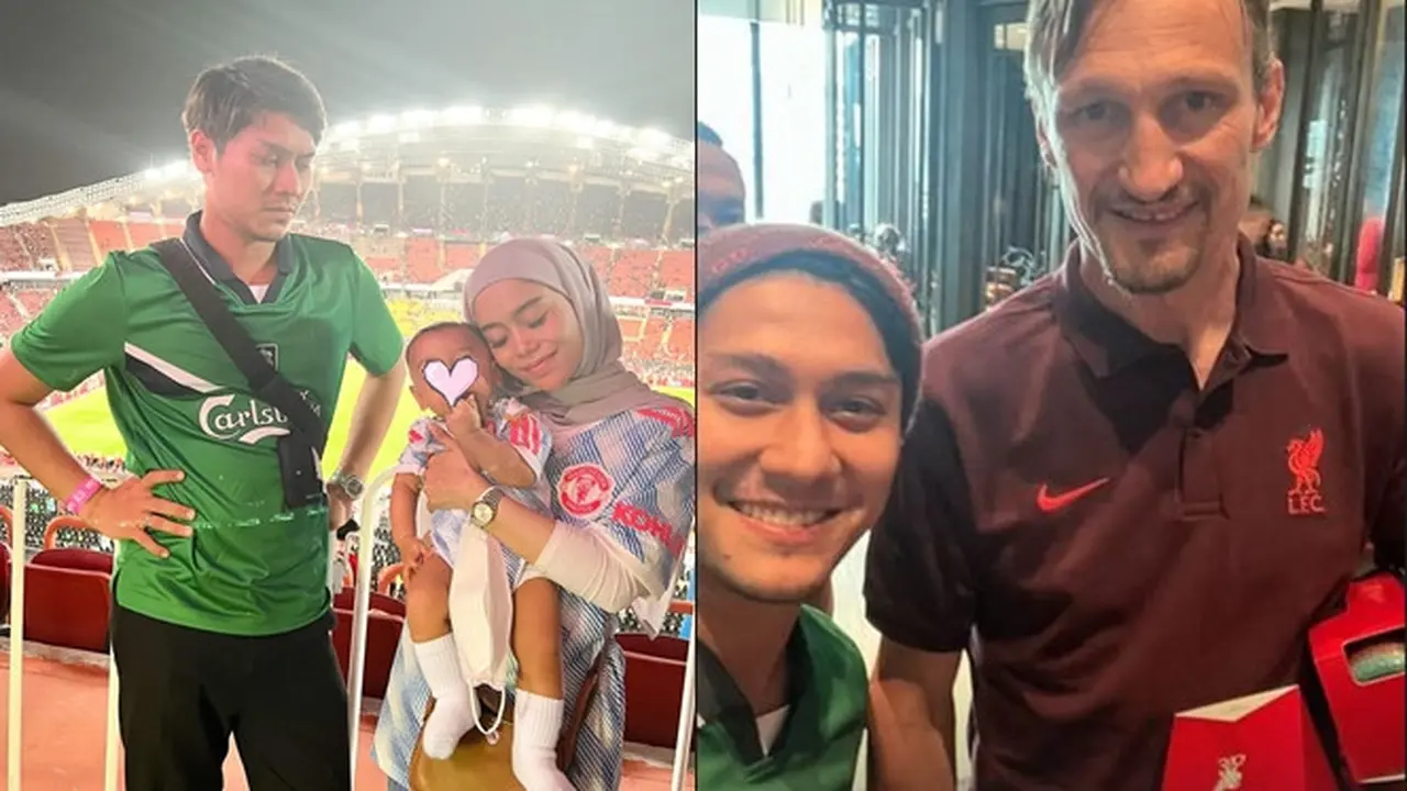 6 Potret Keseruan Rizky Billar Nonton Pertandingan Liverpool vs MU di Thailand
